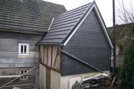 Nach dem Schiefern des Schuppens